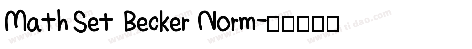 MathSet Becker Norm字体转换
